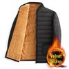 Winter Cotton-Padded Jacket with Fleece and Wool Lining for Middle-Aged and Elderly Men - Stand-Up Collar, Home Wear
