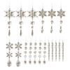 18 Pcs Crystal Christmas Ornaments for Tree Clear Acrylic Snowflake Icicle Hanging Ornaments with Drop Pendants for Winter Wonderland Chandelier