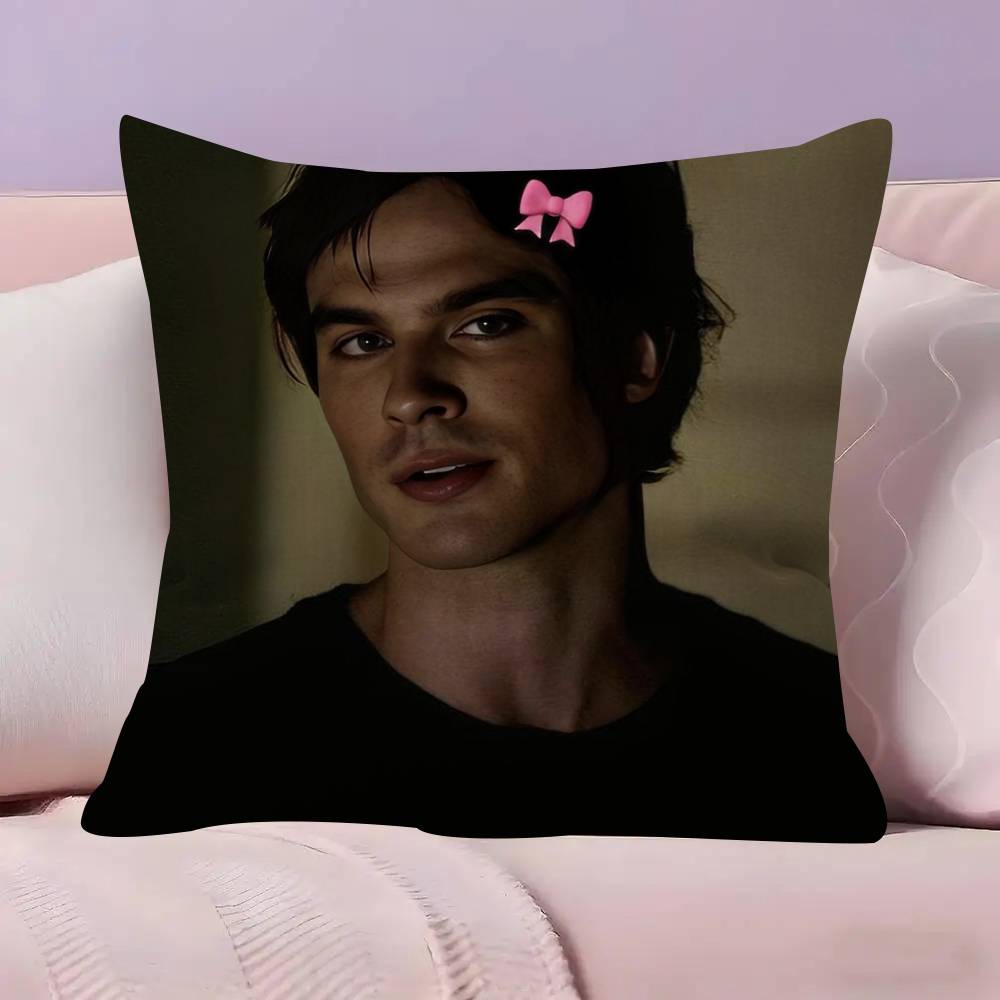 Damon Salvatore The Vampire Pillowcases Home Bedding Decorative Pillow Cover Wedding Super Soft Pillow Case