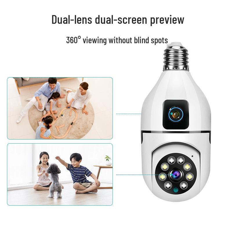 WiFi Dual-Lens HD 2MP Day/Night Full Color 360° Panoramic Home Surveillance Camera.