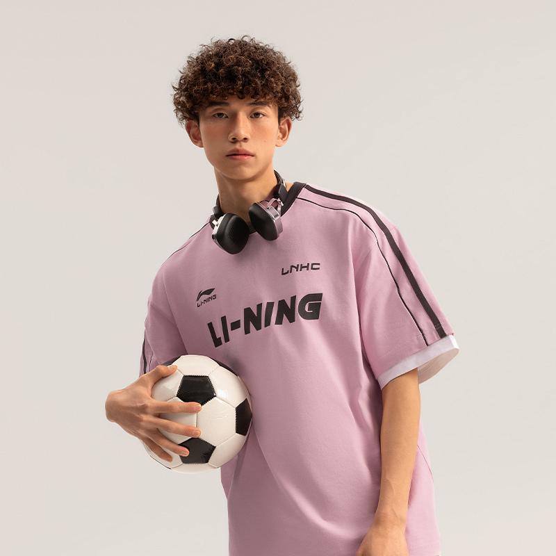 Li Ning Sports Life Collection T Shirt Unisex Sheer Pink AHSU657-7