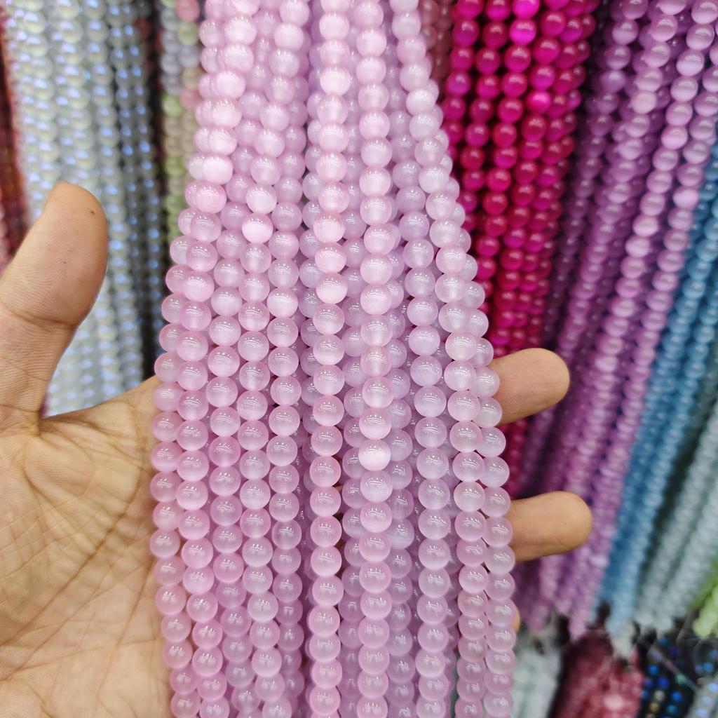 8mm Cat's Eye Stone Beads: Single, Double, Triple-Color, DIY Jewelry Round Beads