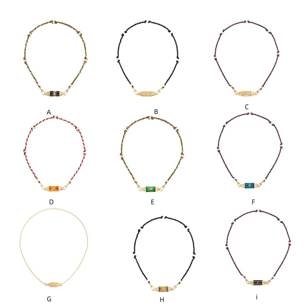 Regenbogen Anhänger Designs Halskette Trendige Geflochtene Seil Halskette mit Gold Finish und Regenbogen Anhänger für Zusammenkünfte