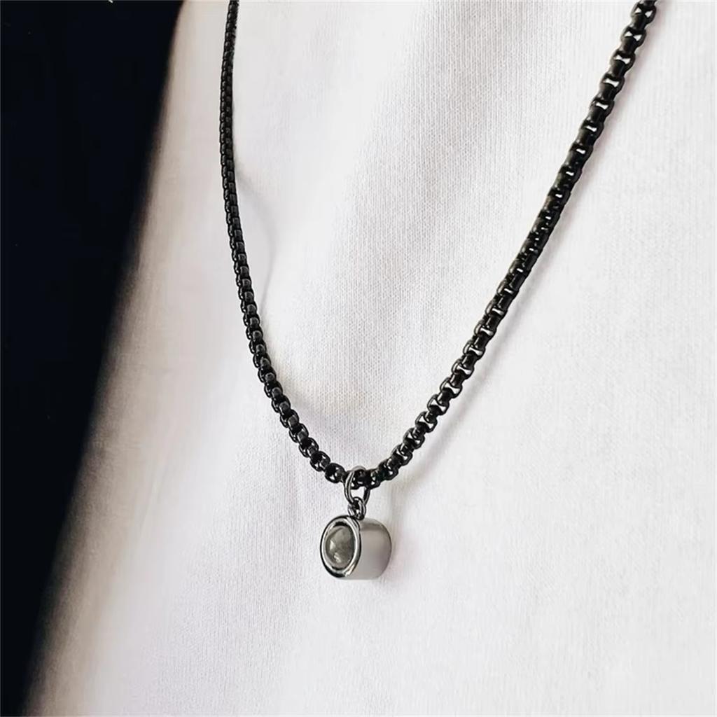 Collana con Proiezione Foto Personalizzata con Foto all'Interno Collana Foto Personalizzata Accessorio Per Uomo