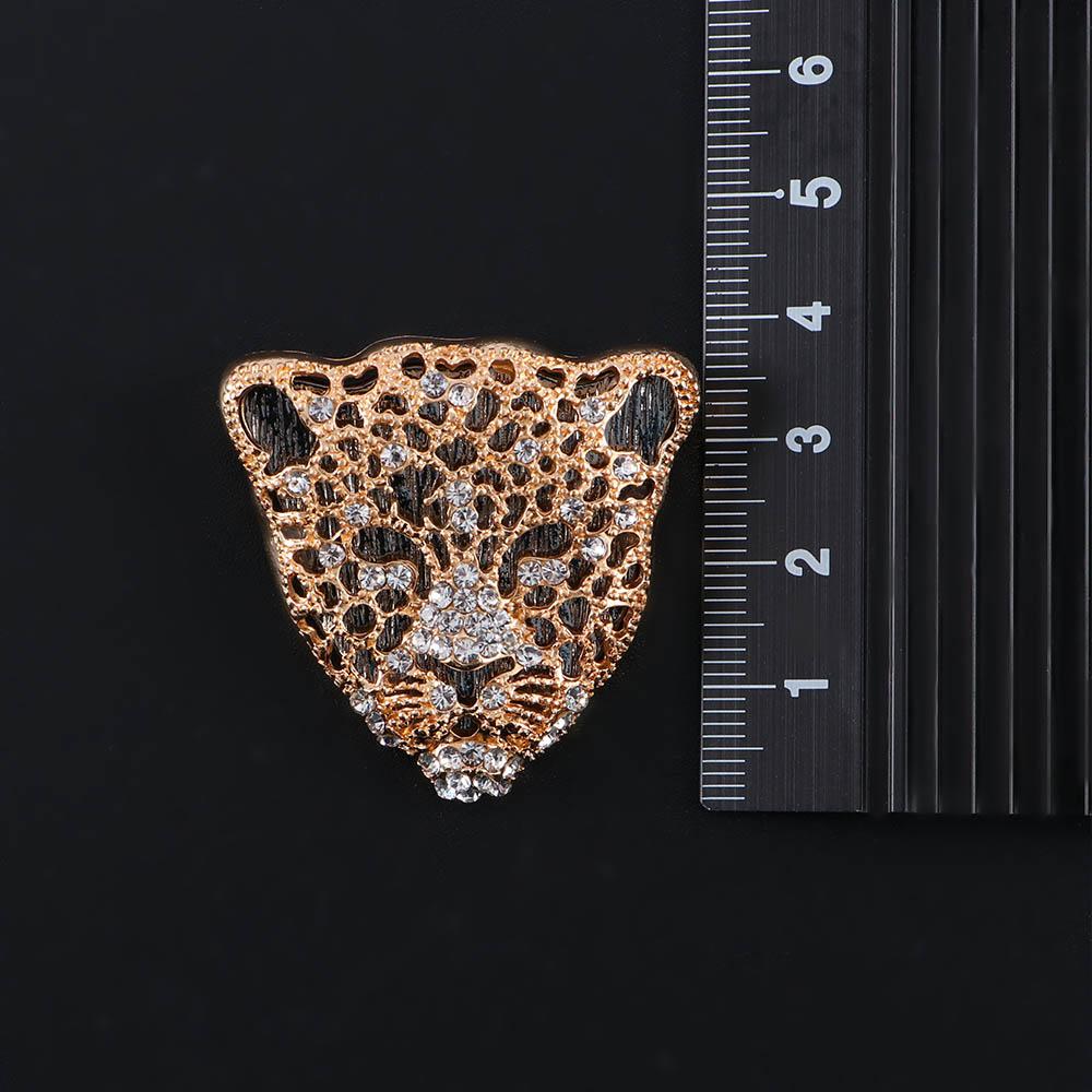 Retro Hollow Rhinestone Collar Pins Male Ornaments Leopard Brooch Rhinestone Brooch Men Badges
