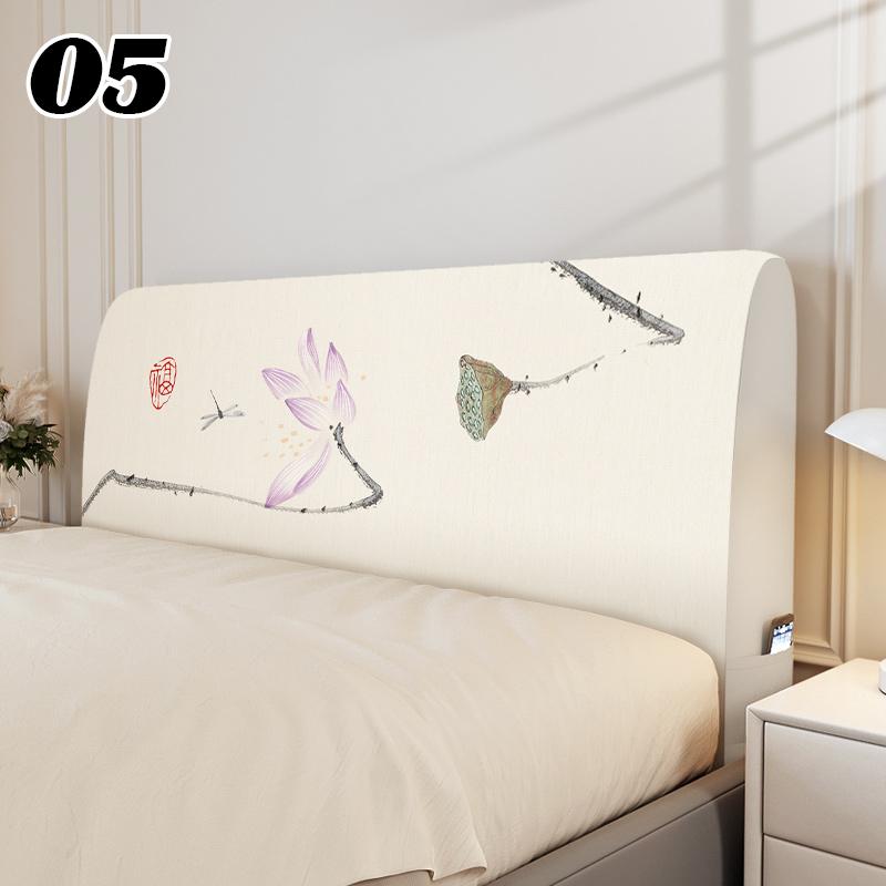 Chinese Style Elastic Bedhead Cover All-Inclusive Dust-proof Soft Headboard Protector Backrest Cover Universal Bed Head Covers