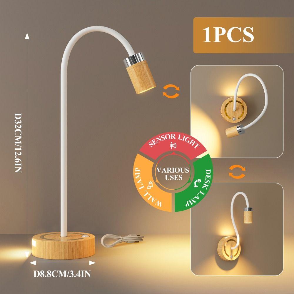 Modern Design LED Charging Nightstand Lamp Touch Control Body Detection No Wiring Required Lamp Desktop Lamp Ambience Lighting