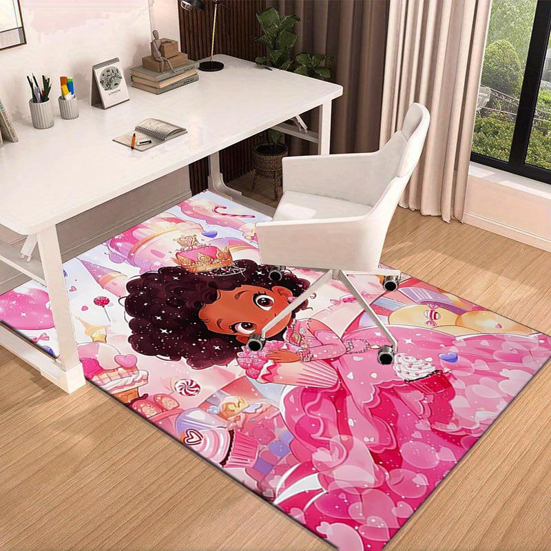 Black Princess Magic Celebration Carpet, Chair Rug,Rug for Office Bedroom living rooms, Doormat decor Fan Gift Christmas Gift