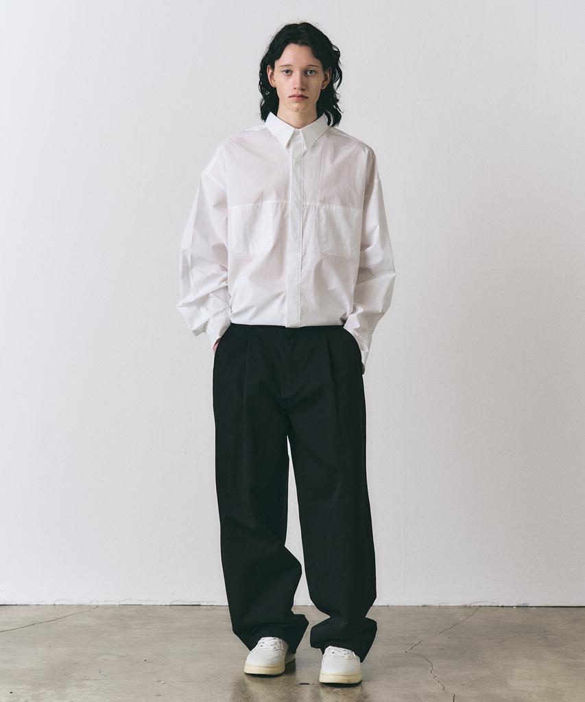 Easy O One-Tuck Chino Wide Pants_Black