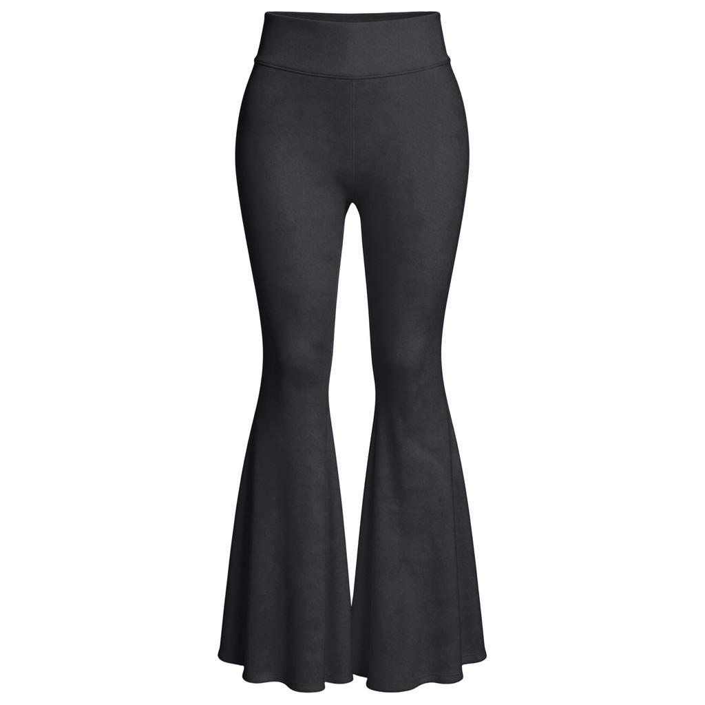 Pantaloni a zampa vita alta da donna, vestibilità slim, elasticizzati, per yoga, casual, a gamba larga, a campana, per l'uso quotidiano
