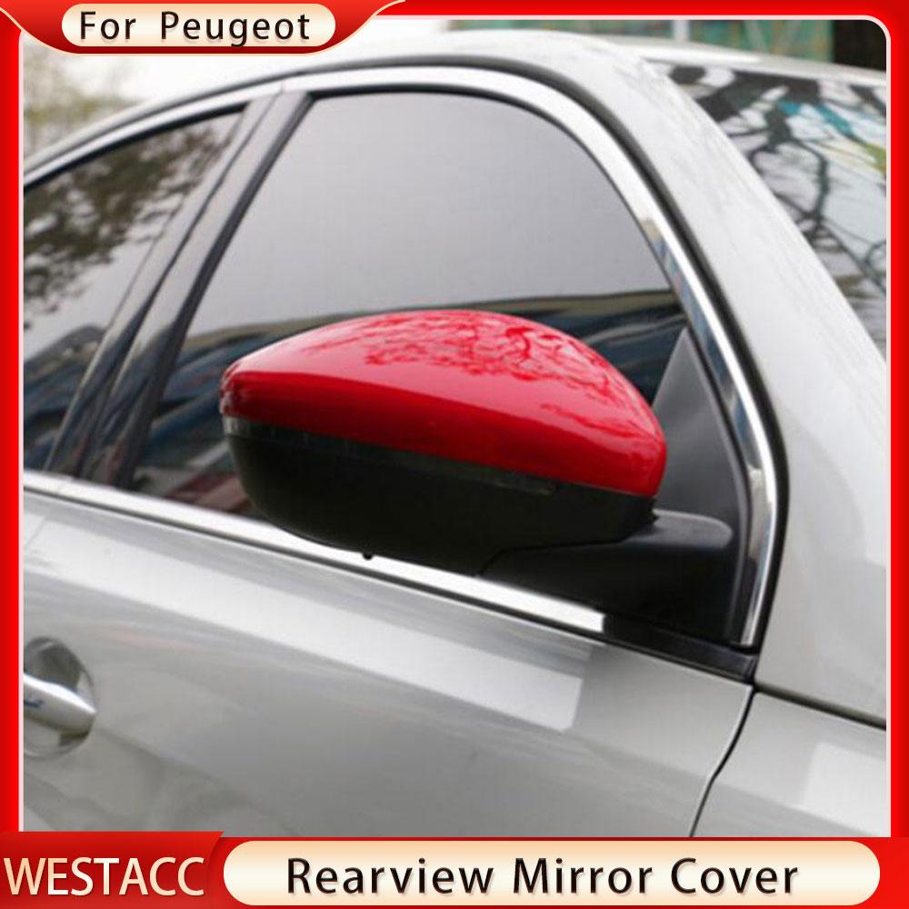 2 Stücke Auto Rückspiegel Schutz Abdeckung Trim für Peugeot 208 2008 2016 - 2022 Seitenspiegelabdeckungen