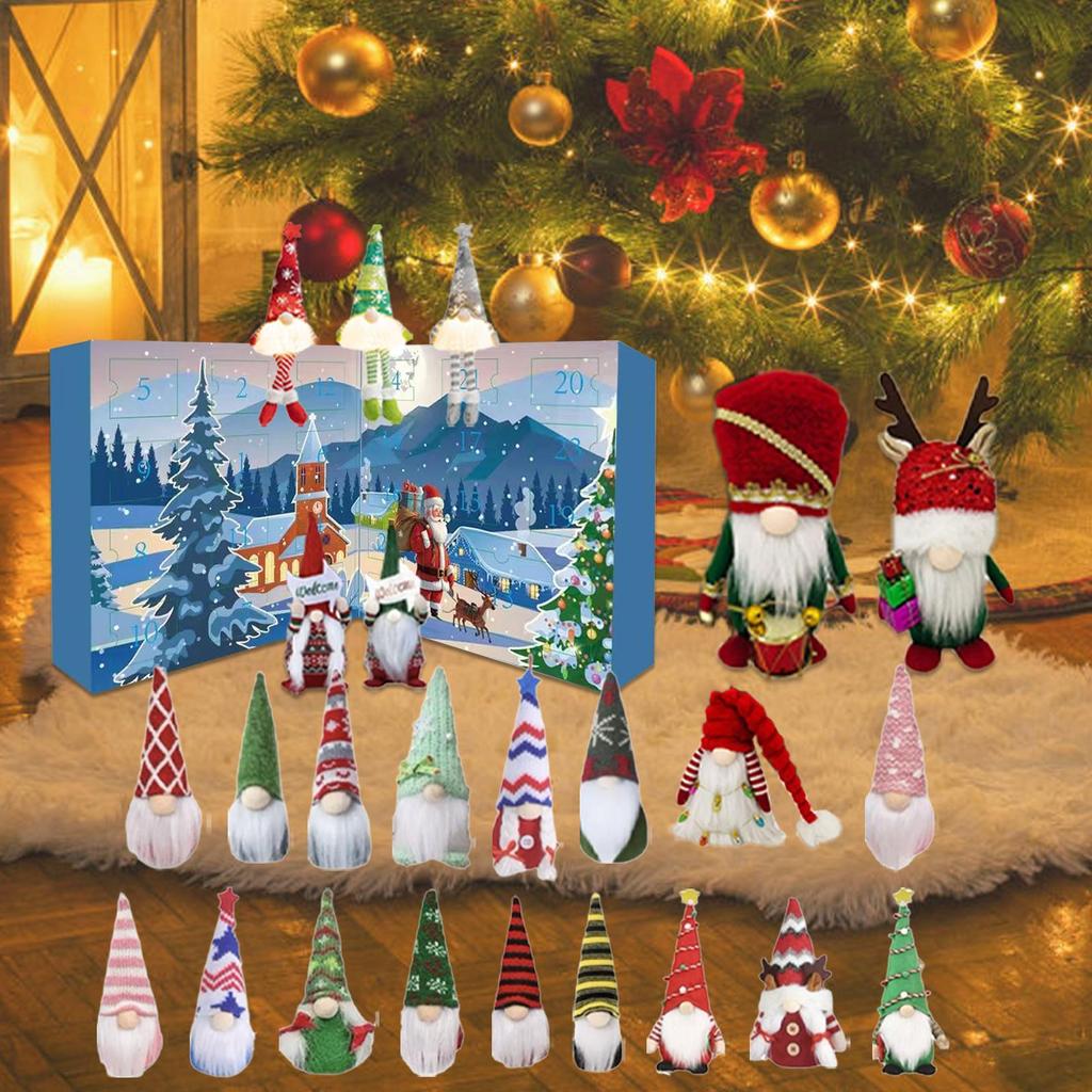 2025 Countdown Calendar Gnome Advent 24-day Christmas Gnome Dwarf Dolls Advent Cute Dwarf Dolls Countdown Calendar Desktop Decor