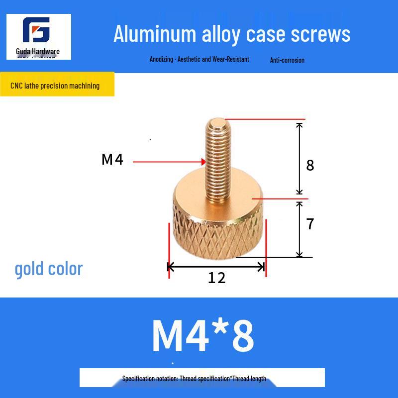 Knurled Aluminum Alloy Hand-Tightening Knob - M3M4M5M6M8 Sizes.