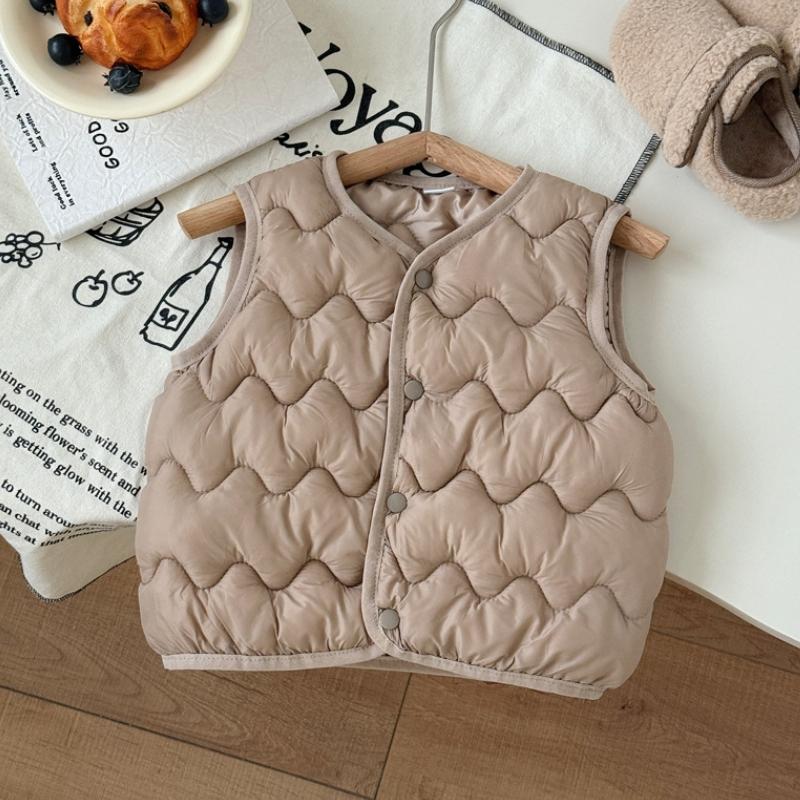 Kids Warm Vest Winter Girls Boys Thicken Waistcoat Outerwear Children Teens Cotton Solid Color Jackets Vest