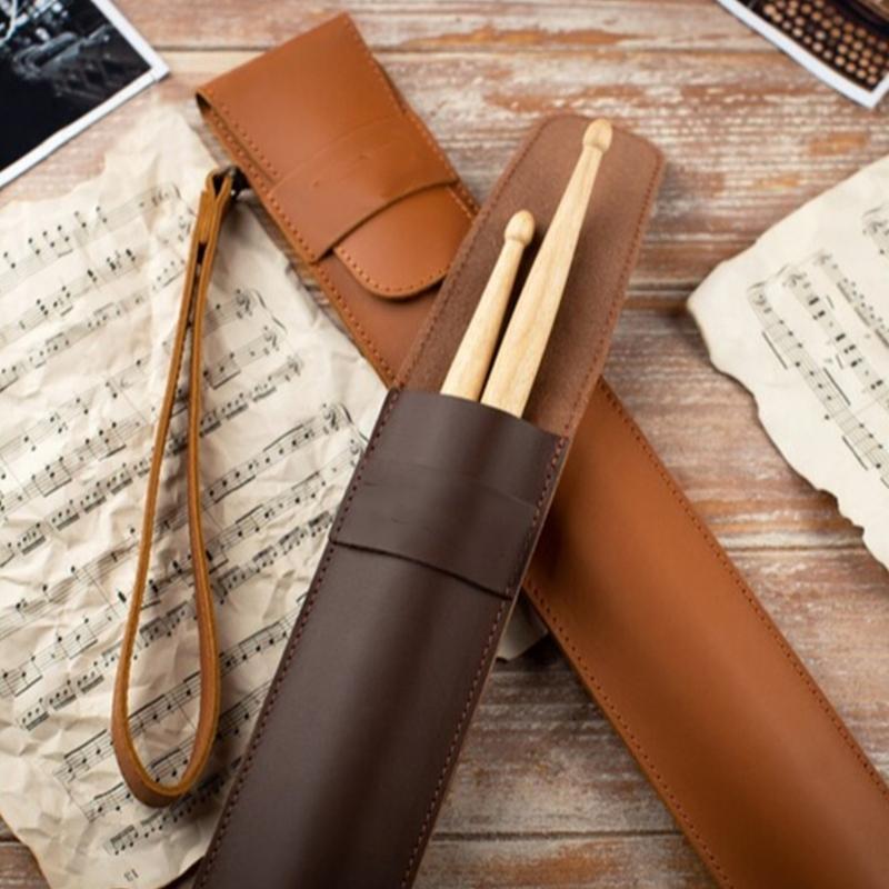 Drumstick Protective Case PU Leather Portable Drumsticks Storage Pouch Waterproof Drum Stick Bag Easy to Carry
