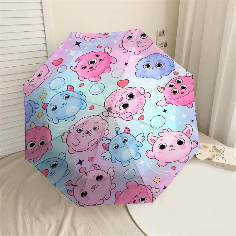 

1PC Cute Monsters Umbrella-8-Rib Reinforced Portable Folding Travel Suitable for All Seasons Outdoor Daily Use-G337