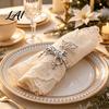 Decorative Napkin Fasteners Christmas Deer Ring Faceted Metal Elk Holder Reusable Unique Animal Shape Rings Ring for Xmas Holiday Wedding Receptions