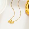 Elegant Colorfast 18K Rose Gold Necklace with Swan & Four-Leaf Clover Charm