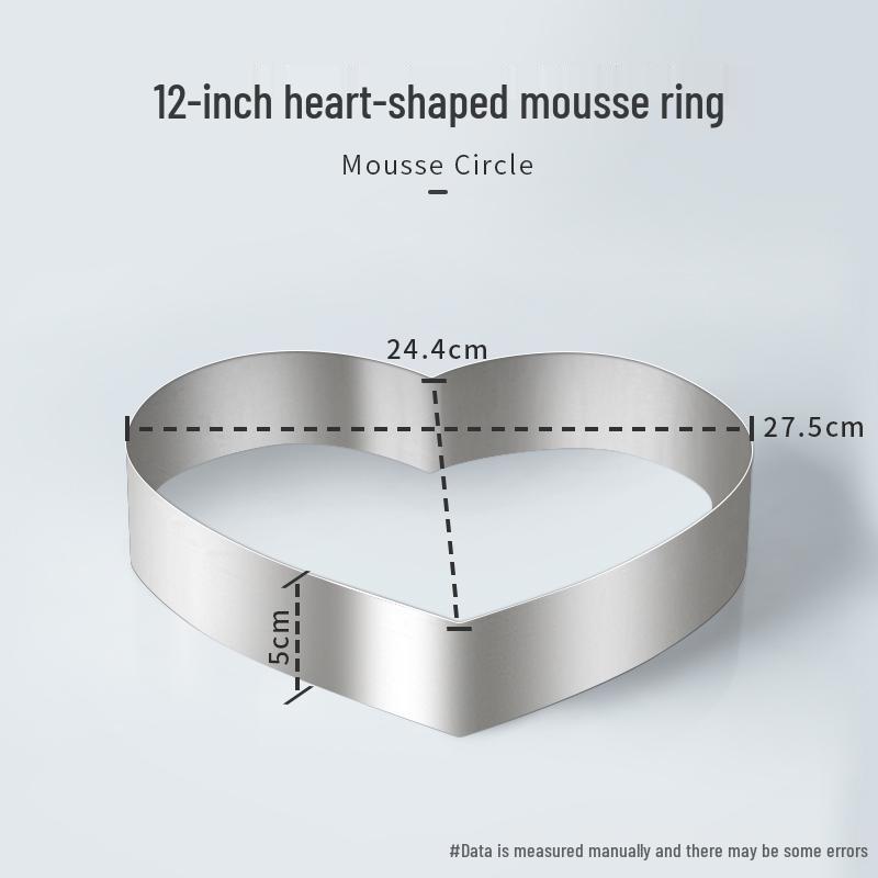 Round Square Heart-Shaped Mousse & Tower Ring, 4-10 Inch, Stainless Steel Baking Mold.