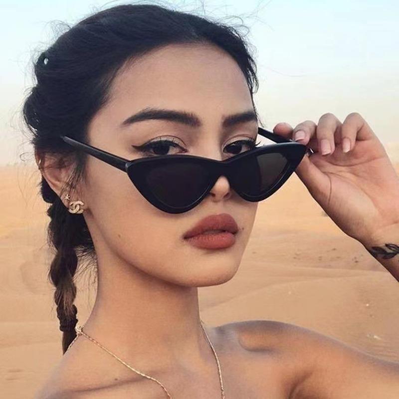 Vintage Triangle Cat's Eye Sunglasses Women's Brand Designer Fashion Sun Glasses Lady Outdoor Hip-hop Eyewear UV400
