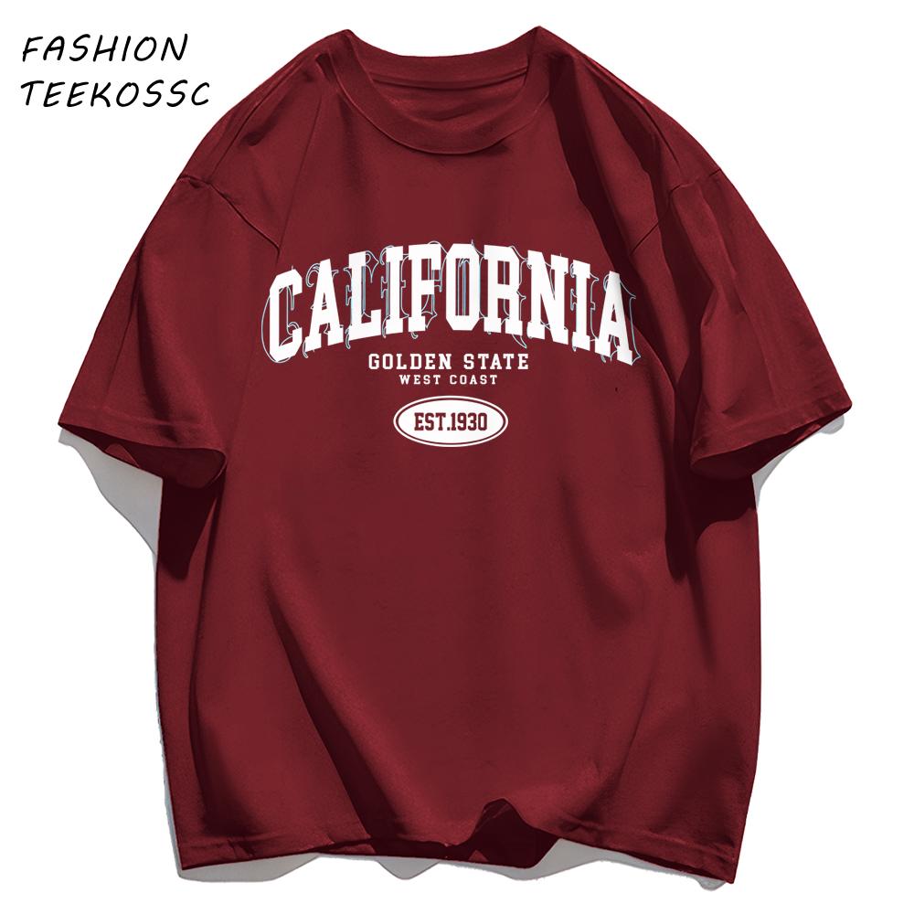 Golocn State California Est Men TShirts Casual Cotton TShirt ONeck AllMatch Clothing Unisex Loose Summer Basics Sportswear