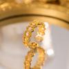 Exquisite super flash zircon ring for girls, light luxury, high-end sense opening adjustable ring, simple real gold electroplating