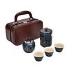 Ceramic Portable Travel Tea Set, Retro Single Set, Outdoor Express Cup, One Pot, Three Cups Of Kung Fu Brewing Teapot