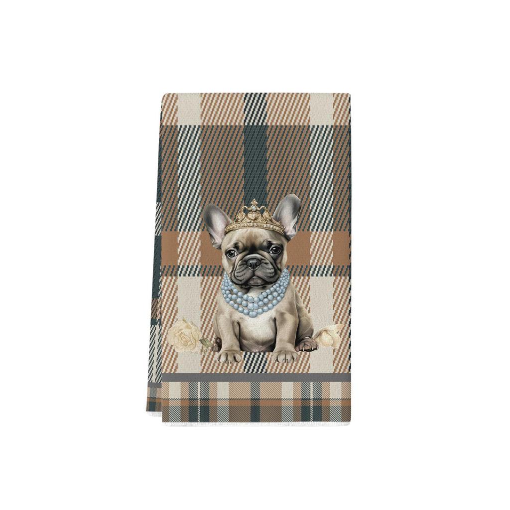 Assorted Cute Puppies Wearing Hats and Face Masks Tea Towels - Printed Kitchen Dish Towels and Rags