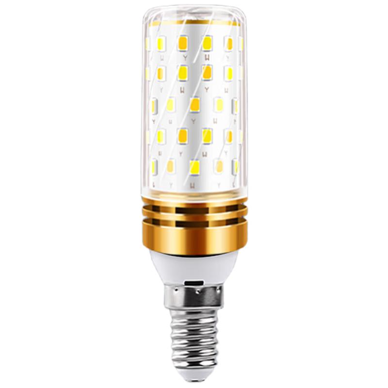 Jinggong LED Corn Bulb Energy-saving Bulb E14 Small Screw Base High Power Three-color Dimmable Decorative Light 16W Three-color Dimmable