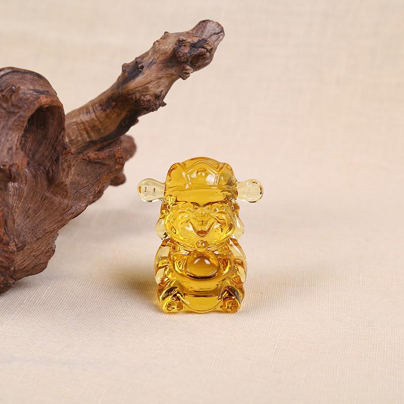 Crystal Glass God of Wealth Ornament: Home & Wedding Decoration Gift