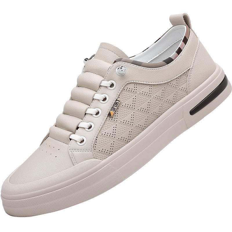 Autumn and winter new men's shoes inner height increase leather shoes little white shoes board shoes genuine leather casual men's leather shoes