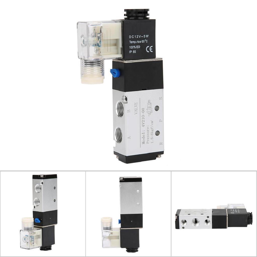 4V210 08 Solenoid Air Valve 2 Position 5 Port Pneumatic Control Valve (DC12V)