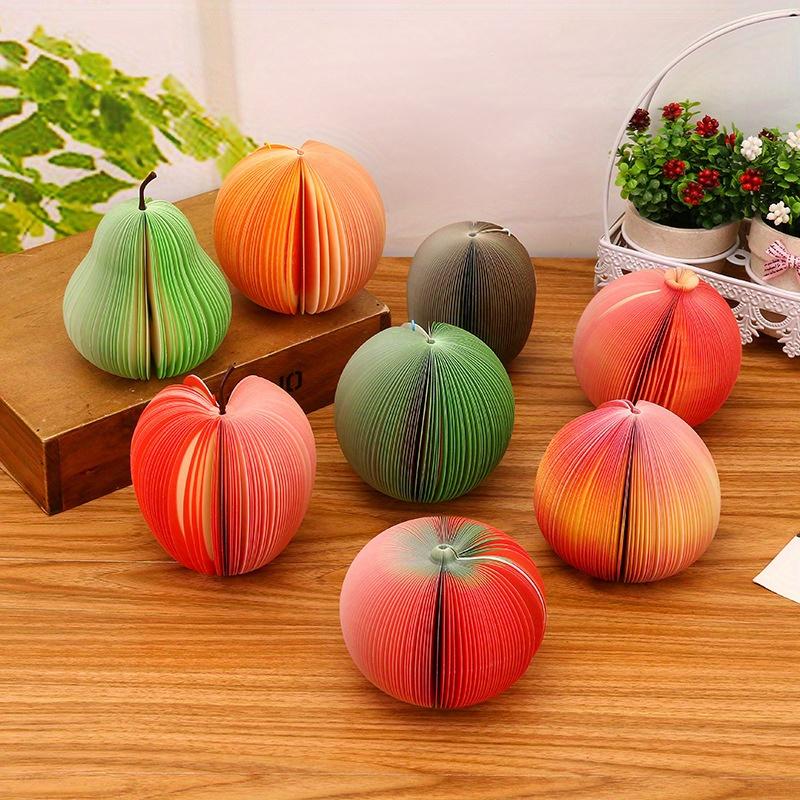 3D Fruit Sticky Notes - Cute & Colorful 3D Fruit Designs, Self-Adhesive Removable Notes for Office, Classroom, Home