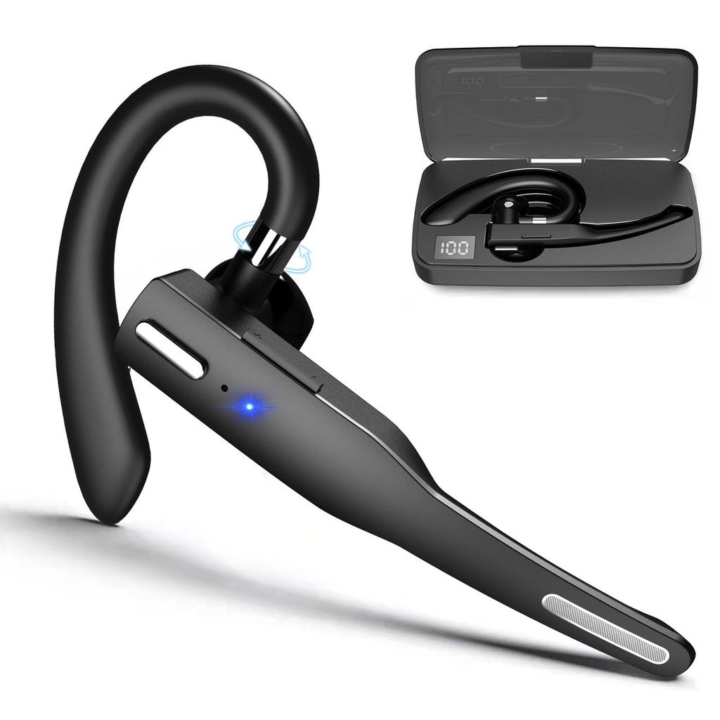 Noise-Cancelling HD Bluetooth Business Earphone - Single Ear Clip-on