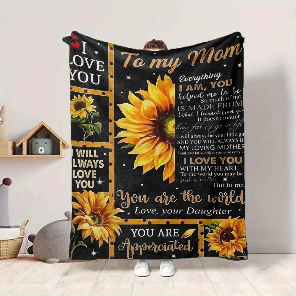 1pc Sunflower Mom Poster Blanket - Perfect Gift for Birthdays, Christmas & Halloween- Soft, Warm & Versatile yy250909099