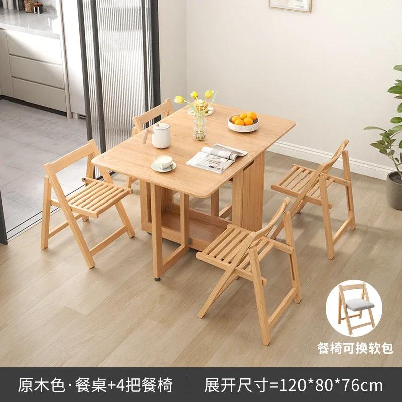 For Folding Dining Table Set 6 Chairs Luxury Modern Space Savers Minimalist Dining Table Nordic Table À Manger Kitchen Furniture