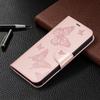 Wallet Stand Case for Xiaomi Redmi Note 12 4G Butterfly Imprinted Leather Phone Cover with Strap