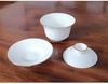 Bone China Small White Gaiwan Tea Set - 3-Piece Ceramic Tea Cup for Home, Office, or Tea House Reception.