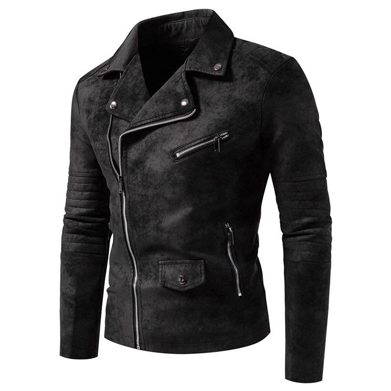 New European, American retro leather jacket, high-end retro tie-dye washed dumb