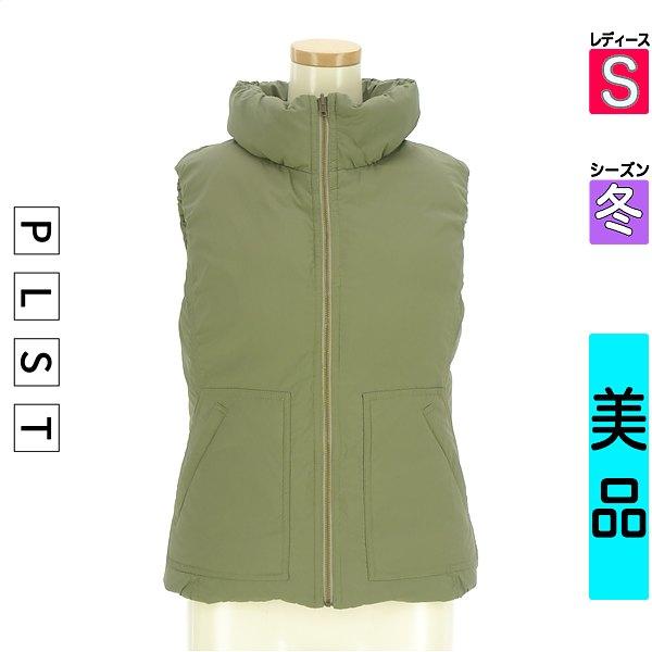 PLST Down Jacket Down Coat Women s Winter Khaki S Reversible Down Vest [Used] [Used Clothes] [Sale]