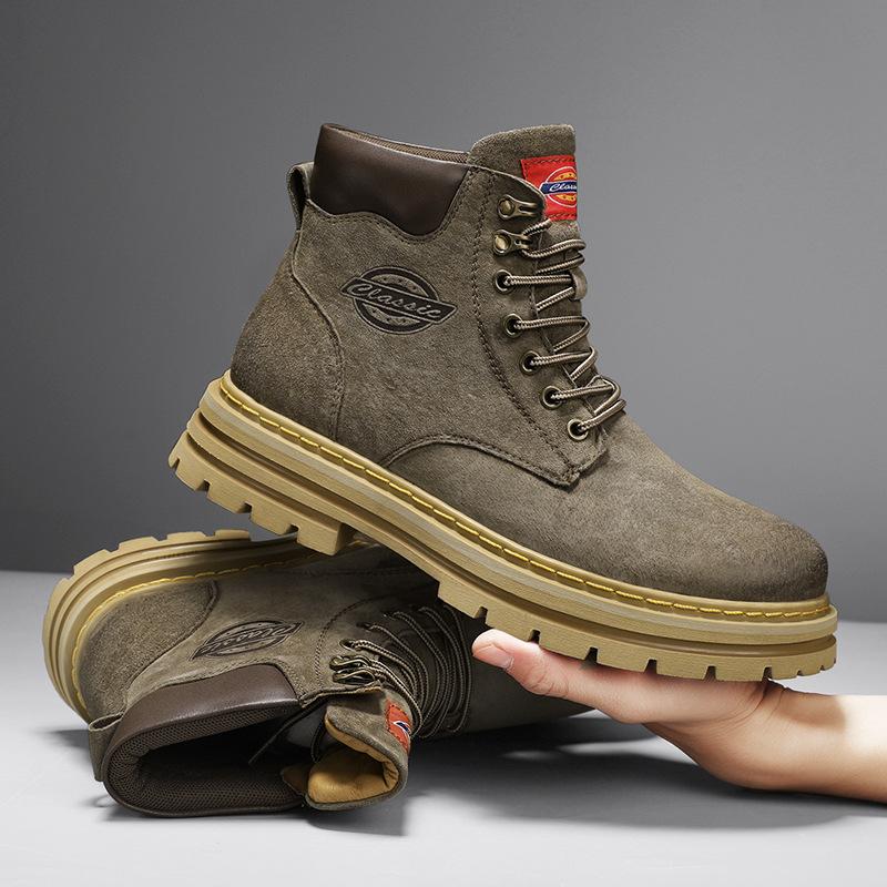 Autumn and winter hot-selling large-size first-layer pigskin high-quality Martin boots rhubarb boots cotton warm men's shoes