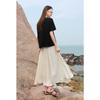 Sancai 2025 Autumn Plus Size Pleated A-Line Maxi Skirt