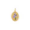 1 Piece 304 Stainless Steel Birth Month Flower Charms Enamel Oval Flower Clear Cubic Zirconia Pendants DIY Necklace 20mm X 11mm