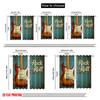 2pcs 2D Flat Printing Curtains Vintage Guitar Rock Roll Fabric Without Electricity 0 for Yard & Garden No Power Needed