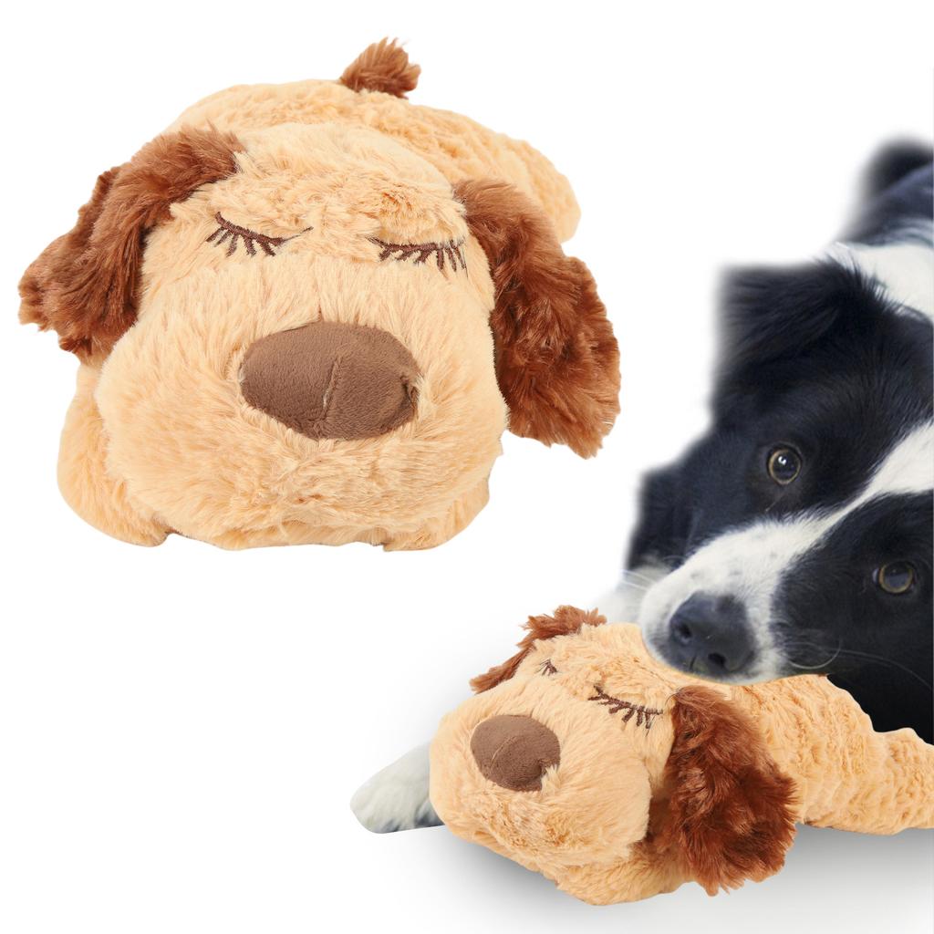 Heartbeat Puppy Toys Interactive Stuffed Animal Heartbeat Plush Toy for Pet Behavioral Sleep Calming Aid
