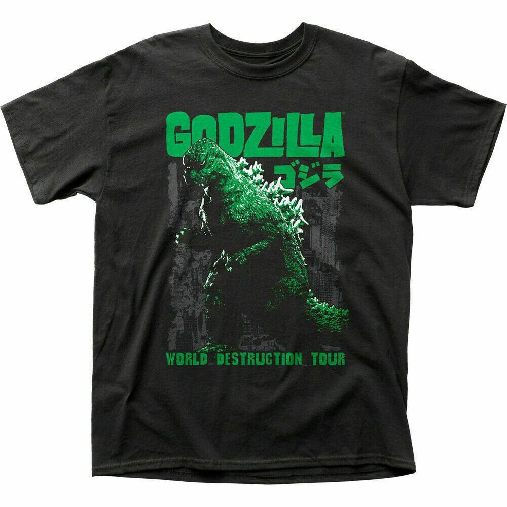 Футболка Godzilla World Destruction Tour Мужская S-5XL рок Унисекс Футболка XXXXL