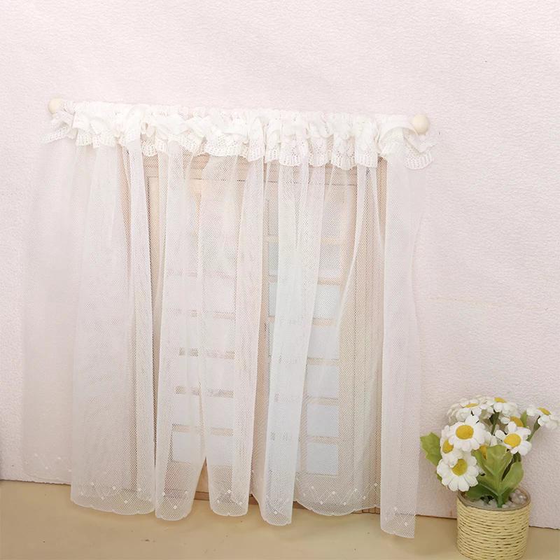 112 Dollhouse Miniature Curtain White Fabric Lace Door Curtain Window Decor Model Bedroom Living Room Furniture Decor Toy