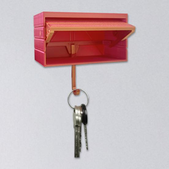 Yousheng Wall Mount Key Holder Easy Installation Fun 3D Printed Car Garage with Opening Door Entryway Key Rack