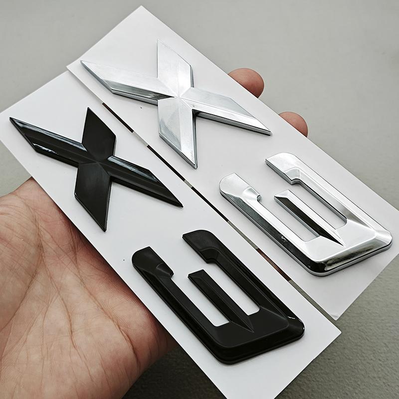 3D ABS Black Chrome Car Letters Rear Trunk Badge X1 X3 Logo Emblem Decals For BMW X1 X3 F48 F25 Sticker Emblem Auto Accessories