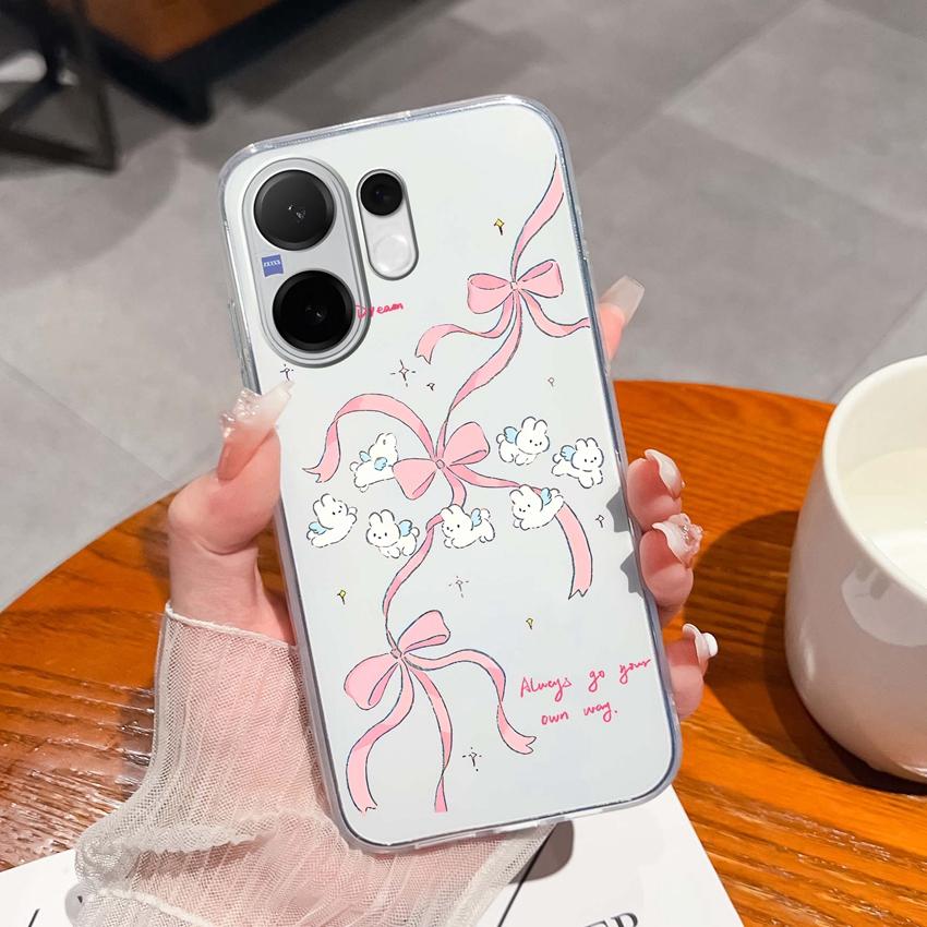 Casing For Vivo V60 V40 Lite V30e Y38 Y39 Y78 X200 Ulta X200s Case Cute Rabbit Panda Dog Back Covers TPU Silicone Soft Clear Phone Bags For Vivo Shell